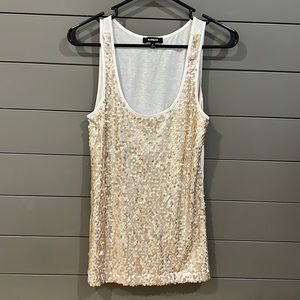 Express Gold Sequin Tank Top. S.